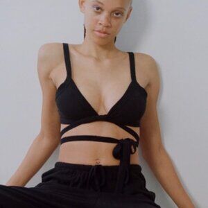 OZMA of California Raw Silk Wrap Bra Top